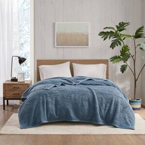Woolrich Sherpa KING Blanket Burlington Blue